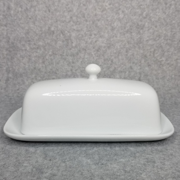 BIA Cordon Bleu White 1/4lb Covered Butter Dish Butter Keeper Knob Handle - Picture 10 of 10